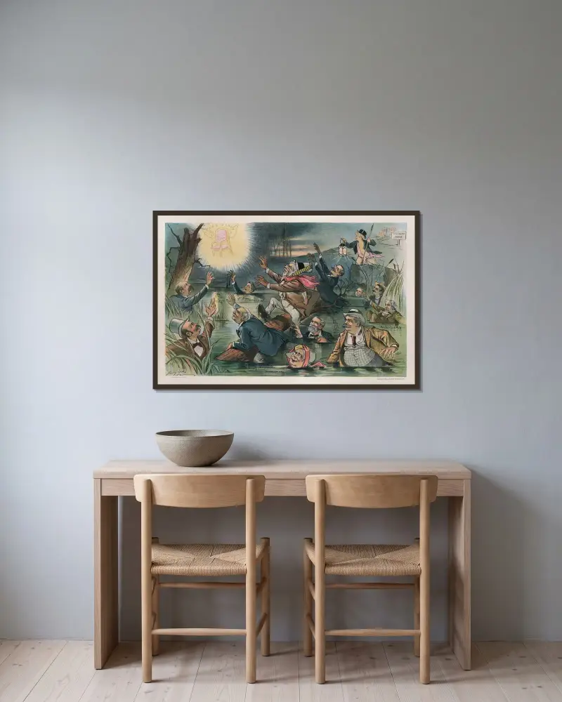 Sie sind weit ab vom Weg von Louis Dalrymple gerahmt an einer Wand