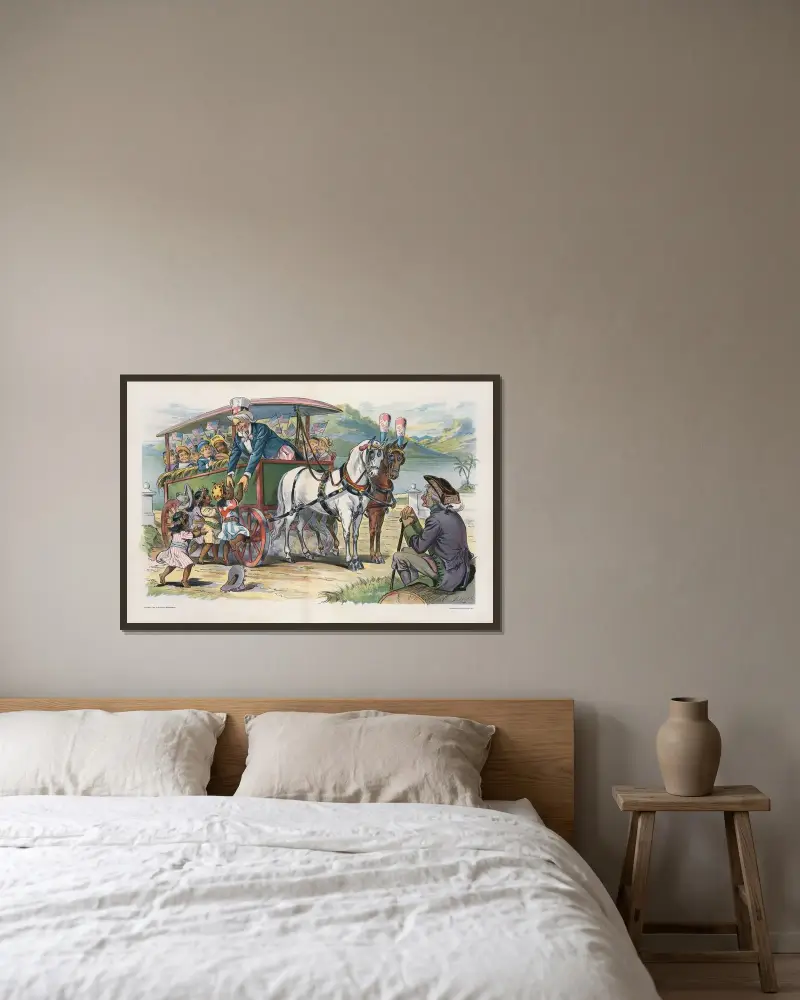 Onkel Sams Picknick von Louis Dalrymple gerahmt an einer Wand