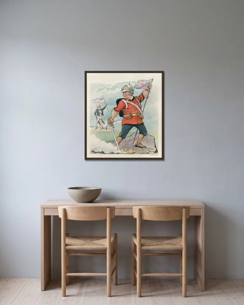 Drahtlose Telegrafie von Louis Dalrymple gerahmt an einer Wand
