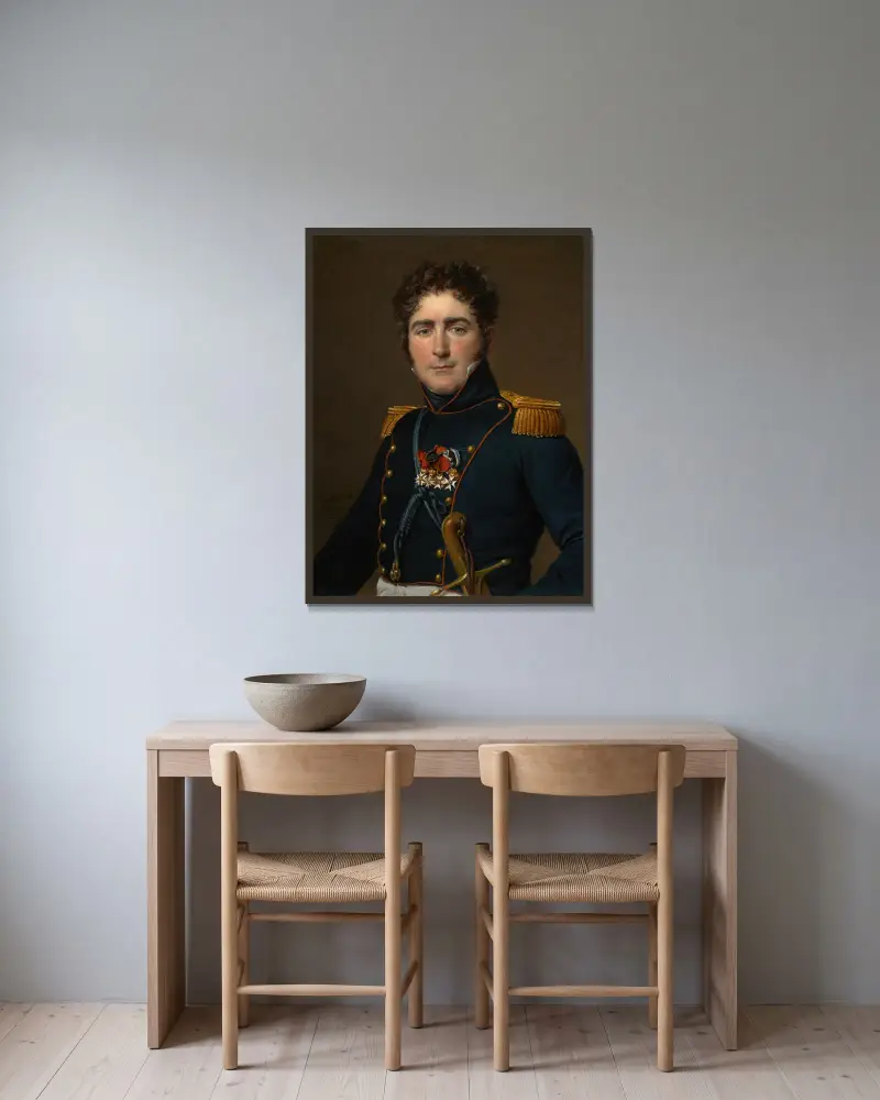 Greve Henri-Amédée-Mercure de Turenne-d’Aynac av Jacques Louis David inramad på en vägg