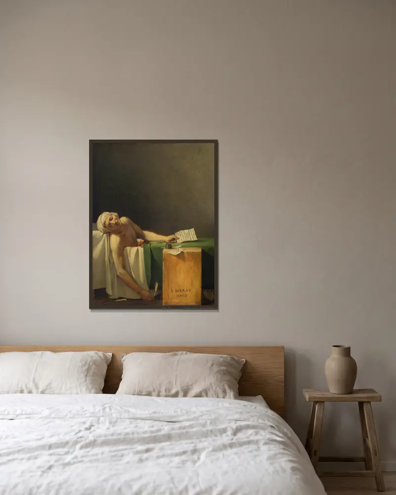 Marat zavražděn, Jacques Louis David v rámu na stěně