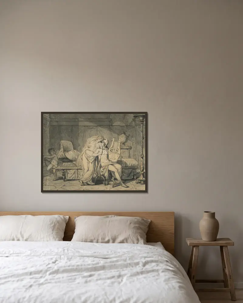 Parys i Helena, Jacques Louis David w ramie na ścianie