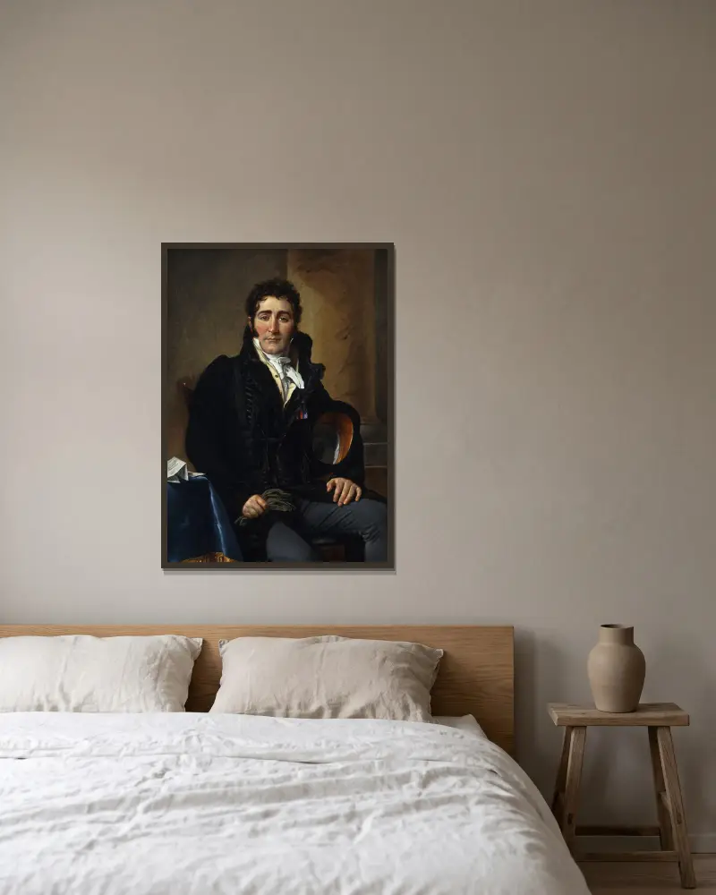 Portrait of the Comte de Turenne av Jacques Louis David inramad på en vägg