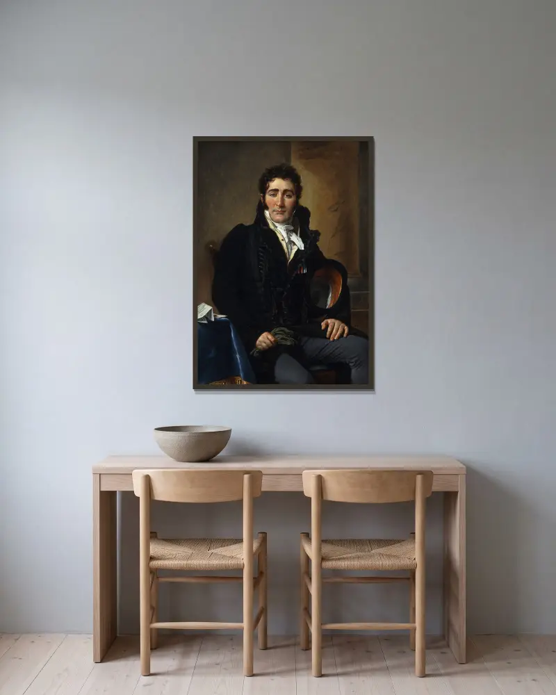 Portrait of the Comte de Turenne av Jacques Louis David inramad på en vägg