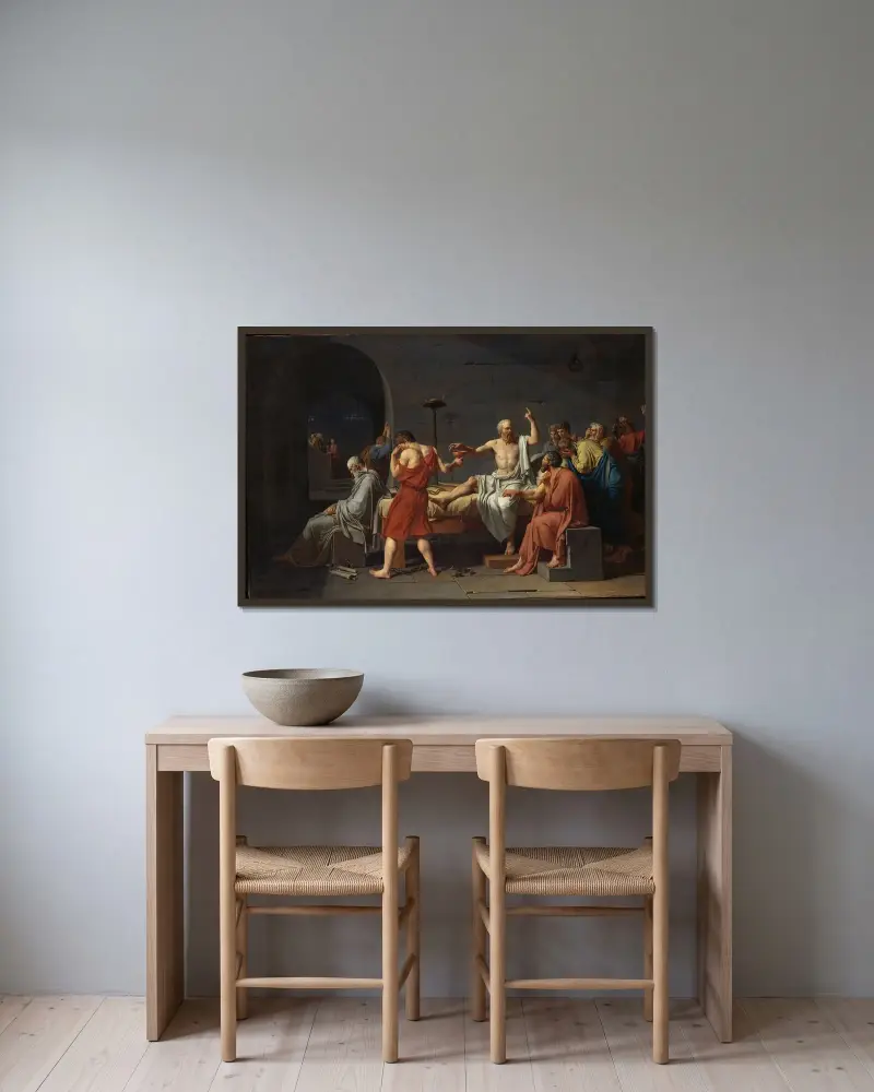 Śmierć Sokratesa, 1787, Jacques Louis David w ramie na ścianie