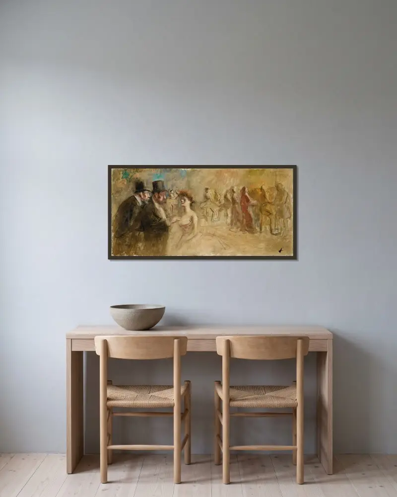 Efter dansen av Jean-Louis Forain inramad på en vägg