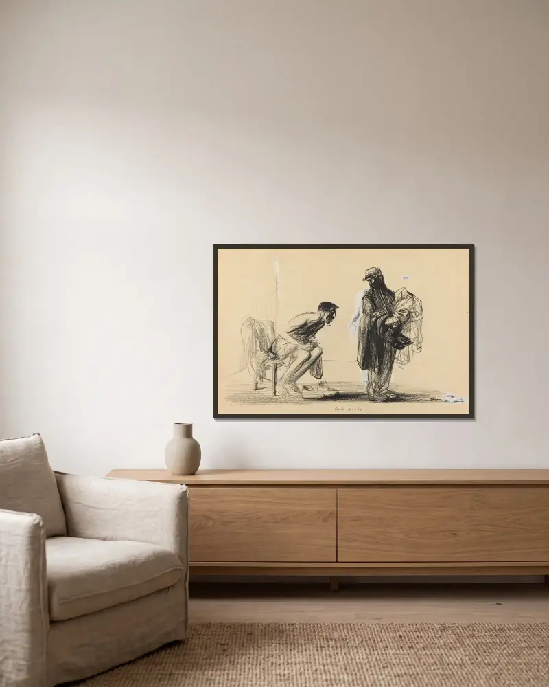 Bolo pacha av Jean-Louis Forain inramad på en vägg
