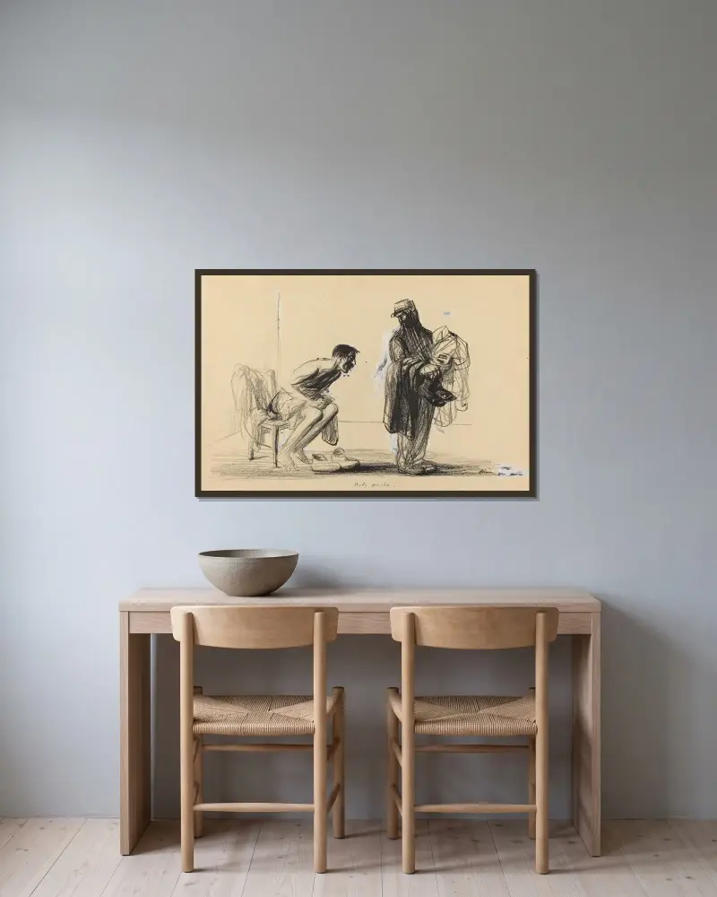 Bolo pacha av Jean-Louis Forain inramad på en vägg