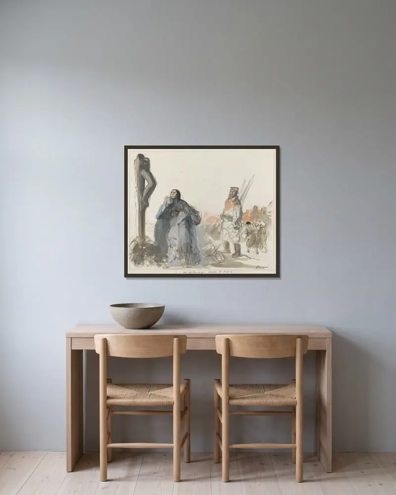 En esclavage dans le Nord av Jean-Louis Forain inramad på en vägg