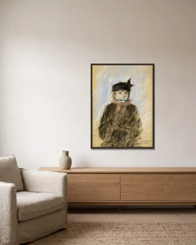Weibliche Figur von Jean-Louis Forain gerahmt an einer Wand