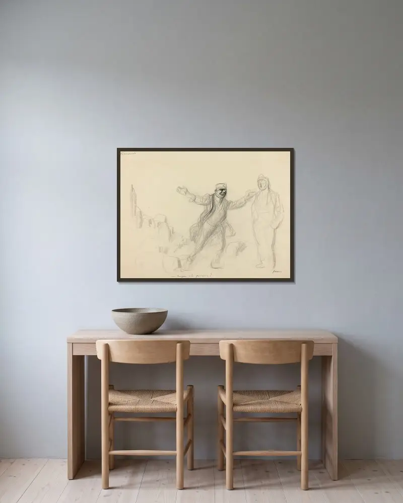 Kammerade. Porquoi cette froideur av Jean-Louis Forain inramad på en vägg