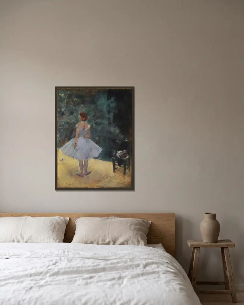 Dansösen (La danseuse) av Jean-Louis Forain inramad på en vägg