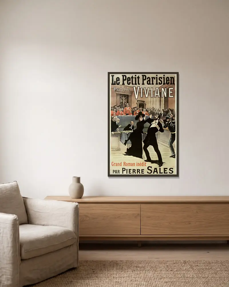 La Femme d’affaires, grand roman parisien par Dubut de Laforest commencera dans Gil Blas le 15 décembre av Jean-Louis Forain inramad på en vägg
