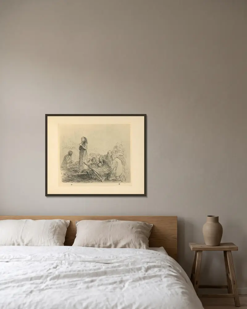 La miraculee av Jean-Louis Forain inramad på en vägg