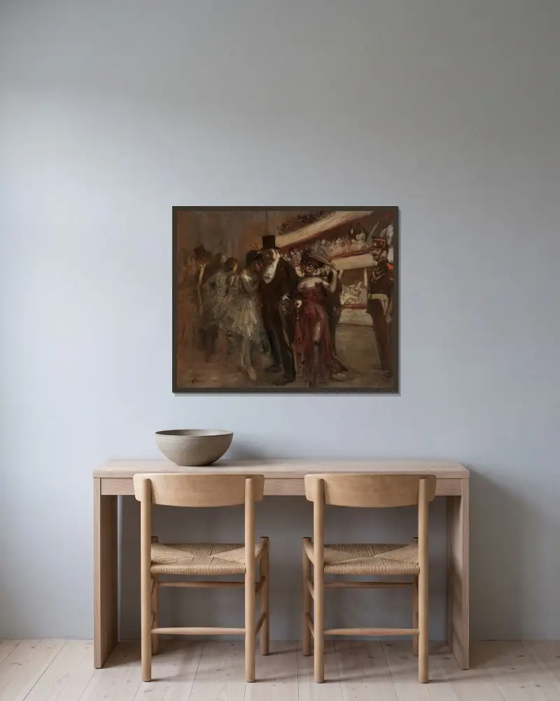 Operascenen av Jean-Louis Forain inramad på en vägg