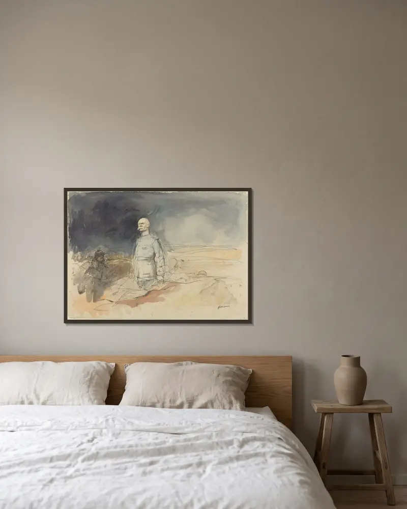 Marshal Petain av Jean-Louis Forain inramad på en vägg