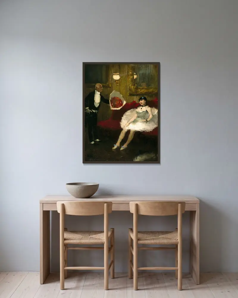 Beundraren av Jean-Louis Forain inramad på en vägg