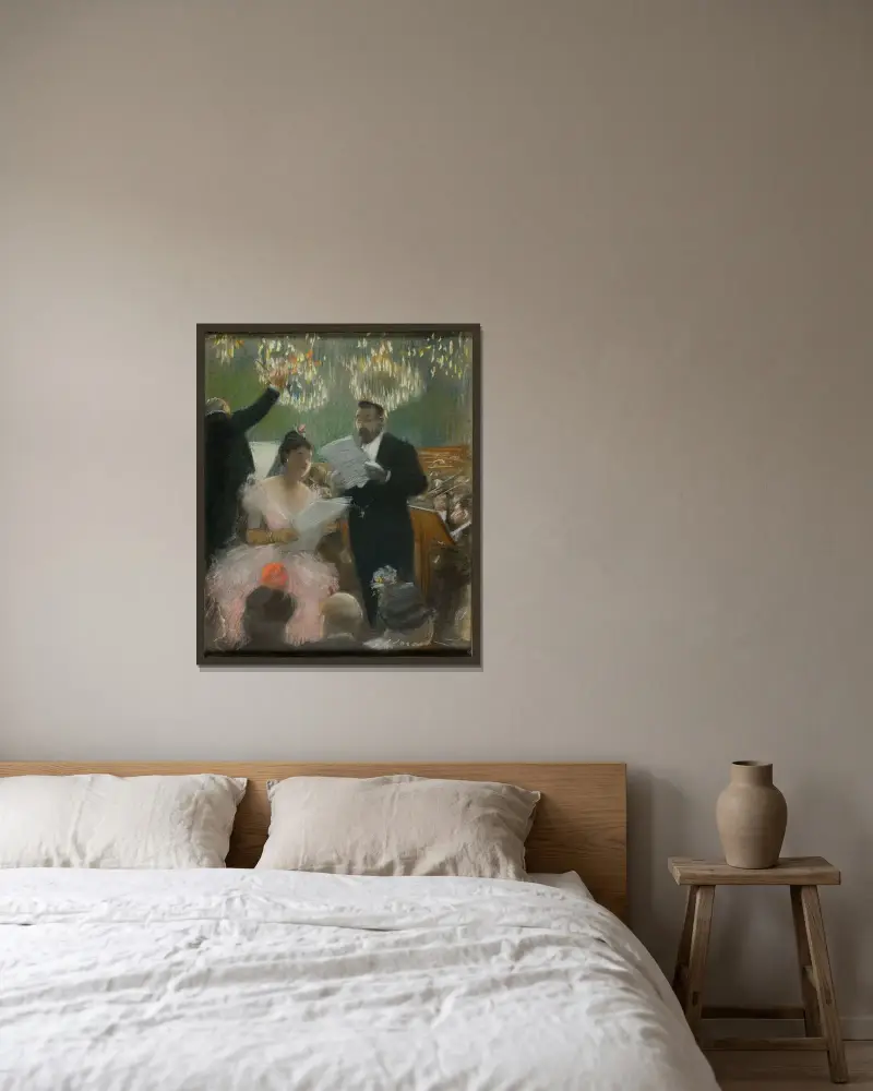 Orkestern av Jean-Louis Forain inramad på en vägg