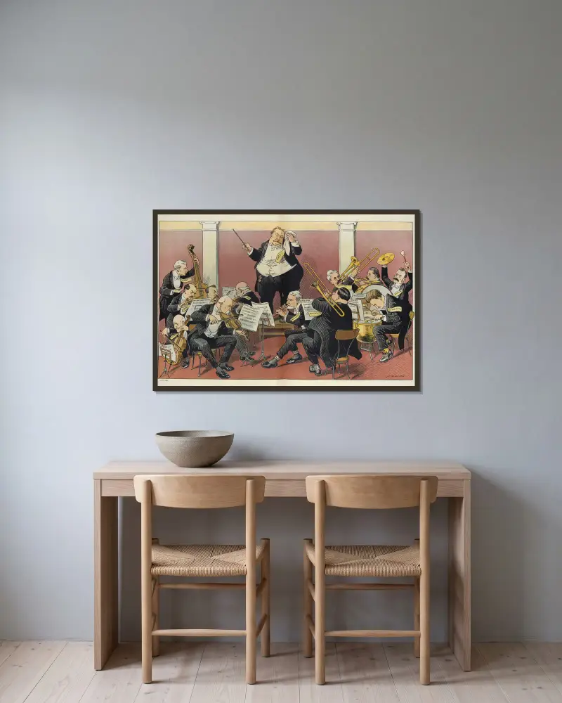 Schlechte Aussichten für die Harmonie von Louis Glackens gerahmt an einer Wand
