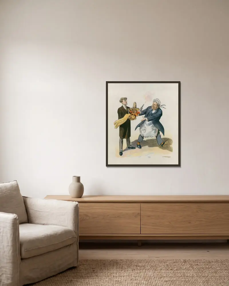 Ein altes Spiel von Louis Glackens gerahmt an einer Wand