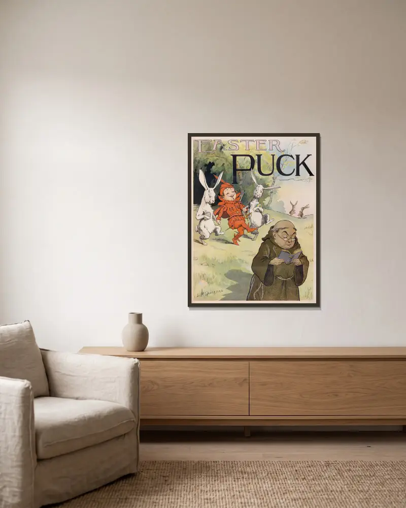 Oster-Puck von Louis Glackens gerahmt an einer Wand