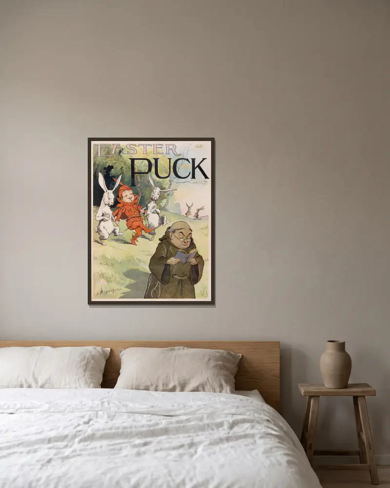 Oster-Puck von Louis Glackens gerahmt an einer Wand
