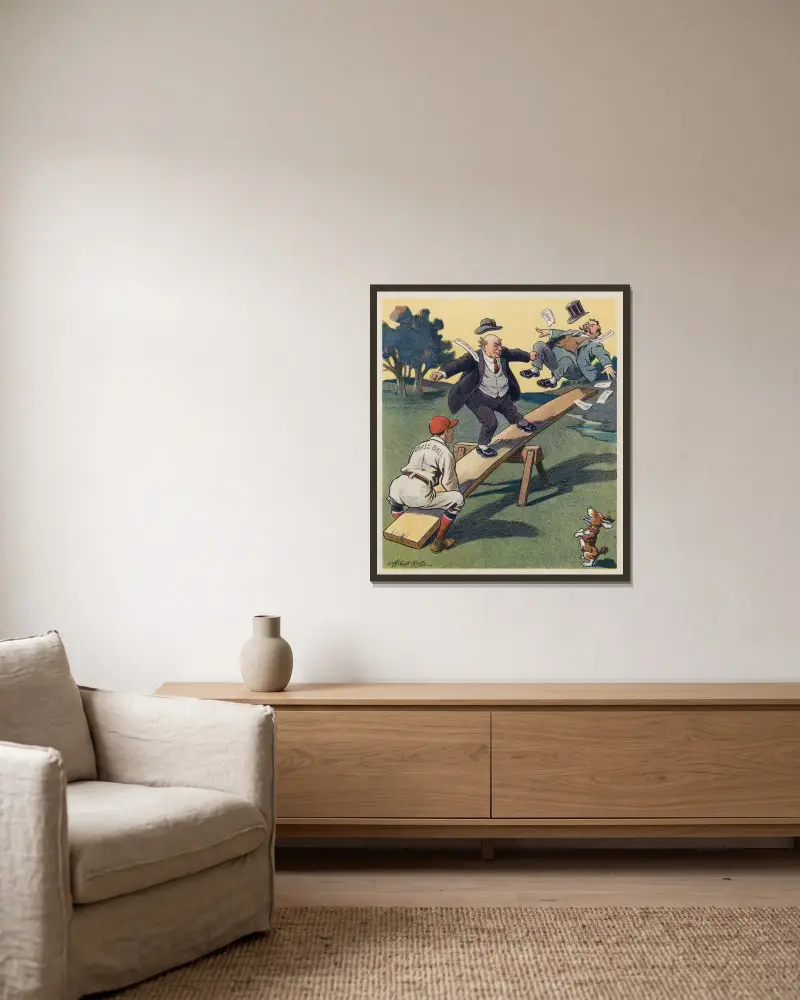 Getting his bumps von Louis Glackens gerahmt an einer Wand