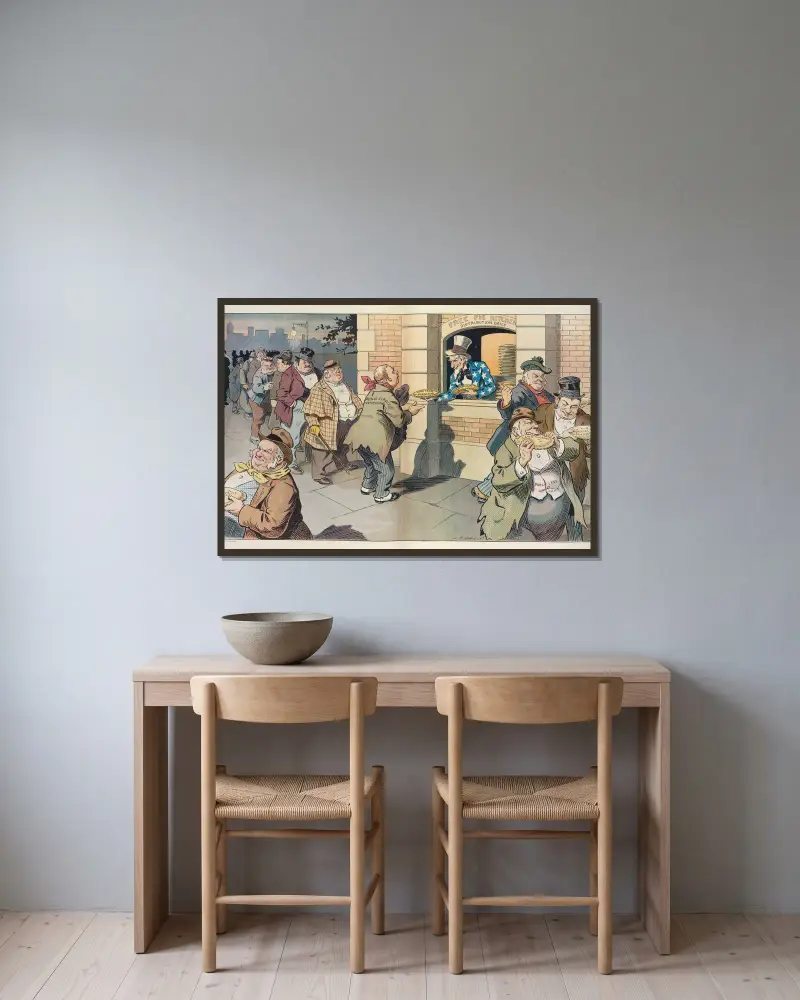 Hard Times von Louis Glackens gerahmt an einer Wand