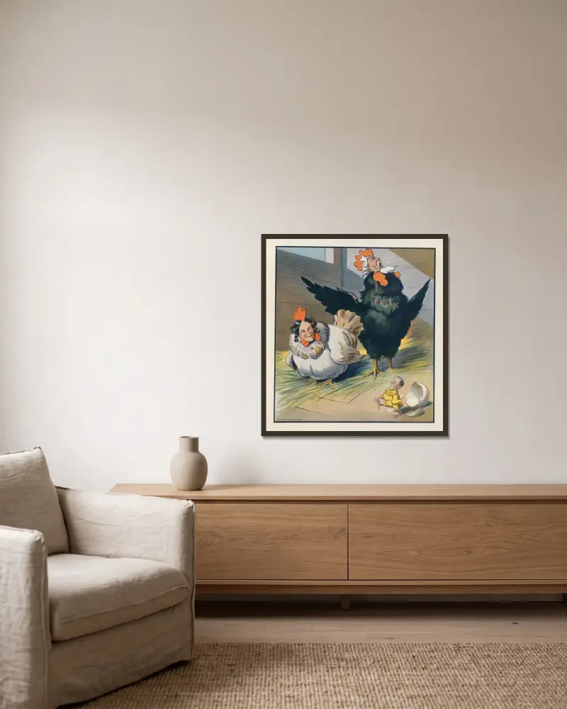 Endlich geschlüpft von Louis Glackens gerahmt an einer Wand