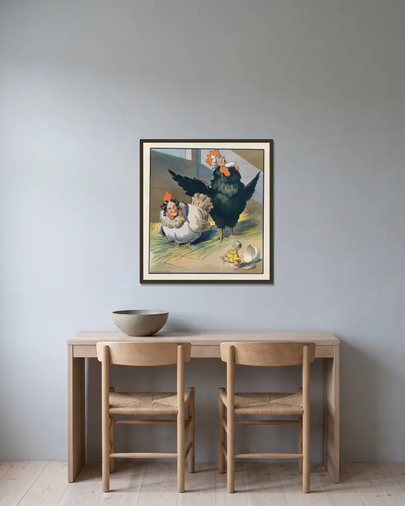 Endlich geschlüpft von Louis Glackens gerahmt an einer Wand