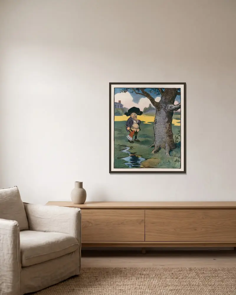 Er konnte nicht lügen von Louis Glackens gerahmt an einer Wand