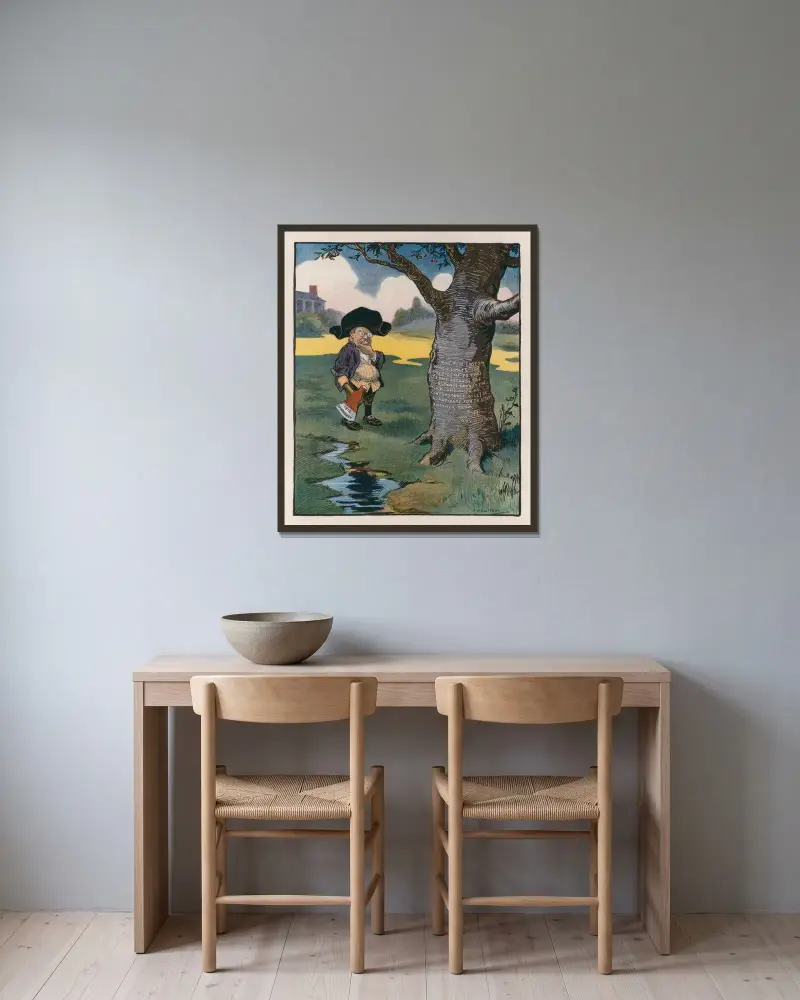 Er konnte nicht lügen von Louis Glackens gerahmt an einer Wand