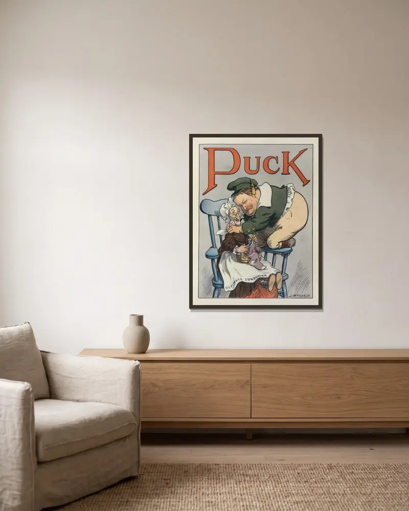 Ich kümmer' mich um dich, Oma von Louis Glackens gerahmt an einer Wand
