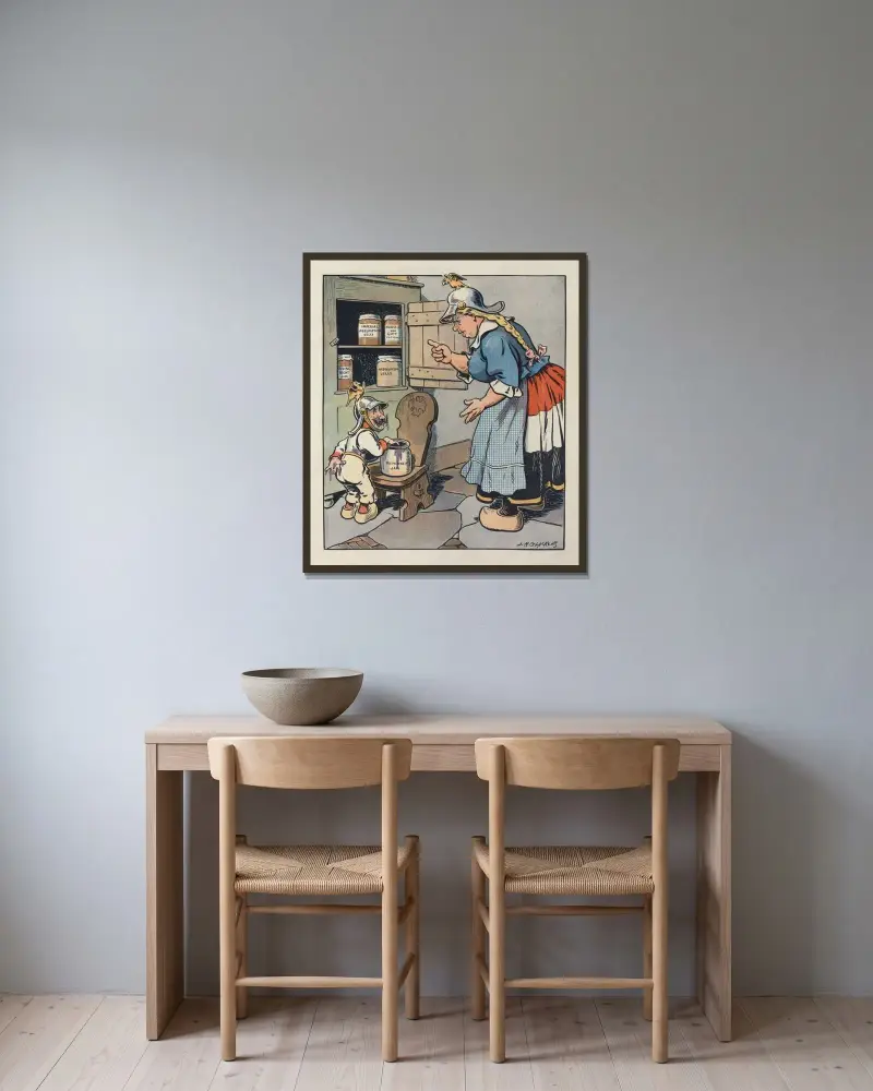 Im deutschen Marmeladenschrank von Louis Glackens gerahmt an einer Wand
