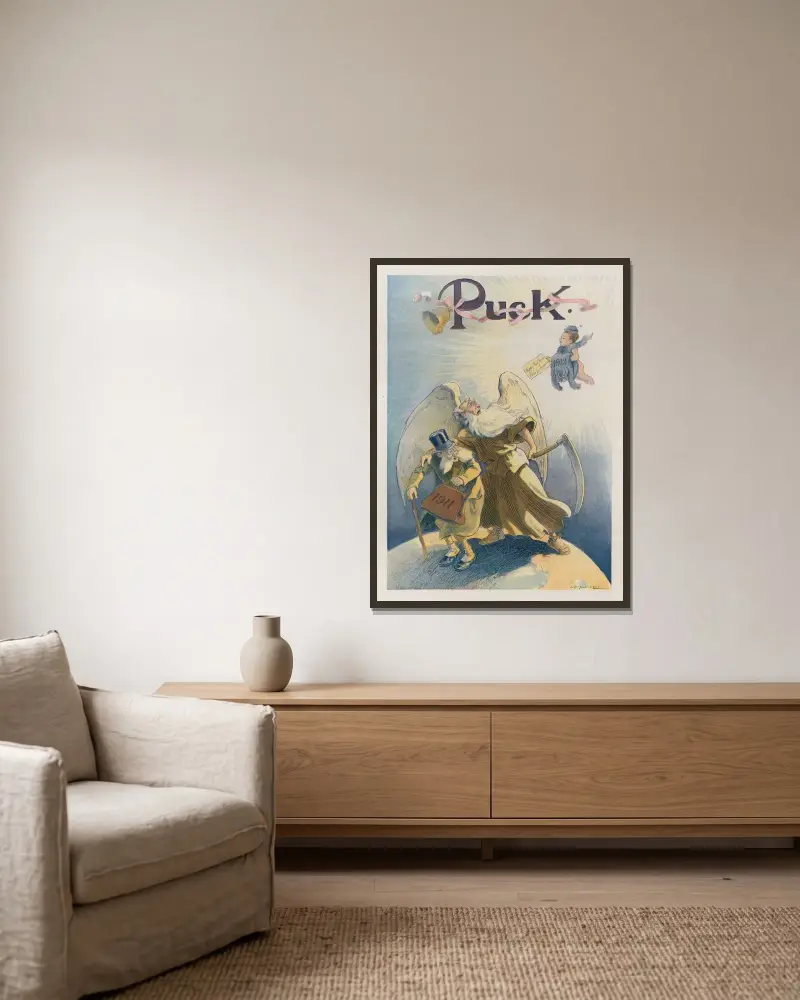 Schaut mal, wer da ist! von Louis Glackens gerahmt an einer Wand