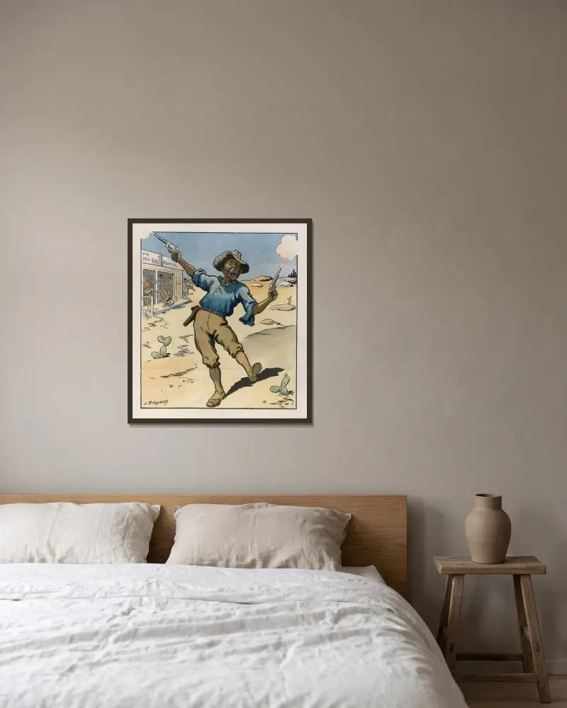 Ein Ergebnis der Abschaffung der Kantine von Louis Glackens gerahmt an einer Wand