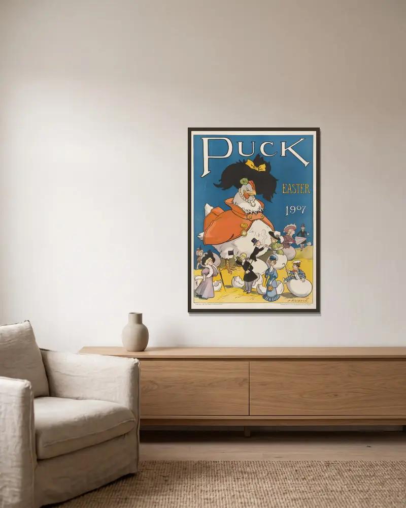 Puck Velikonoce 1907, Louis Glackens v rámu na stěně