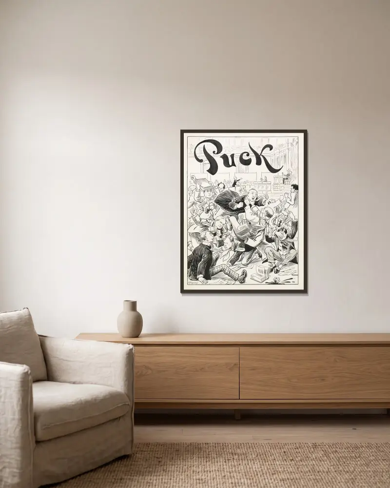 Puck von Louis Glackens gerahmt an einer Wand