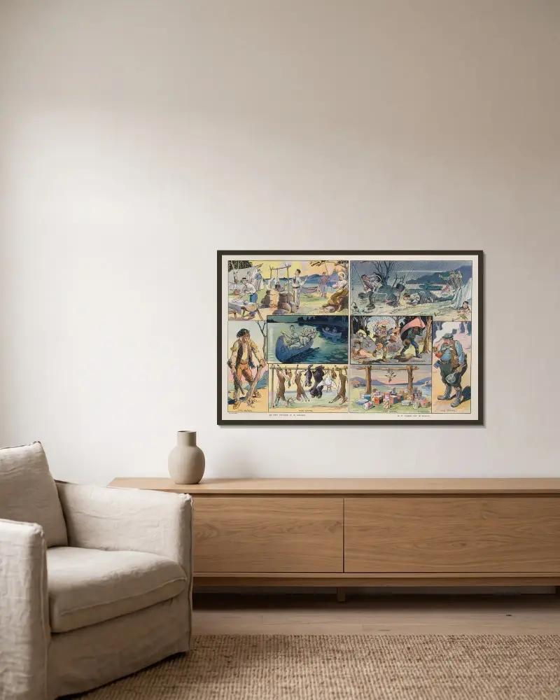 Der Campingausflug von Louis Glackens gerahmt an einer Wand
