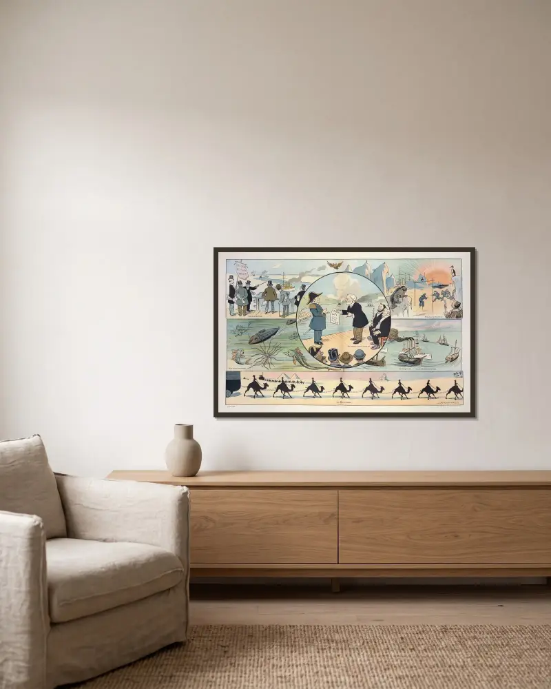 Die amerikanische Marine von Louis Glackens gerahmt an einer Wand