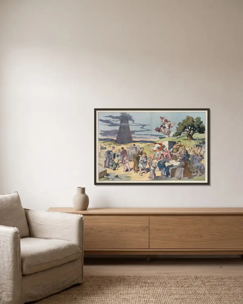 Die Verwirrung der Sprachen von Louis Glackens gerahmt an einer Wand