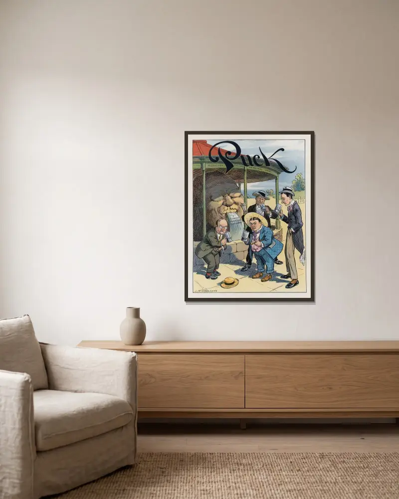Die Konventionsquelle in Saratoga von Louis Glackens gerahmt an einer Wand