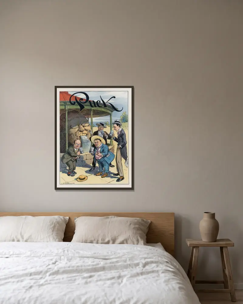 Die Konventionsquelle in Saratoga von Louis Glackens gerahmt an einer Wand