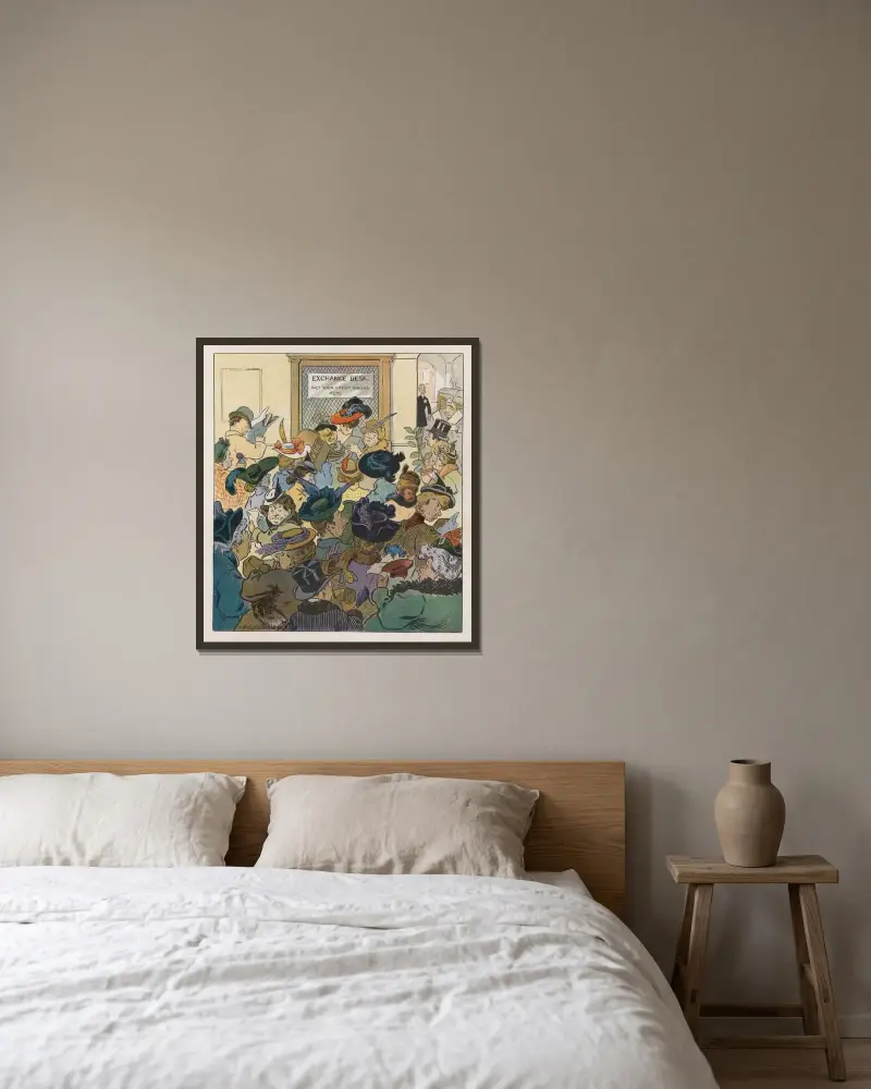 Der Tag danach von Louis Glackens gerahmt an einer Wand