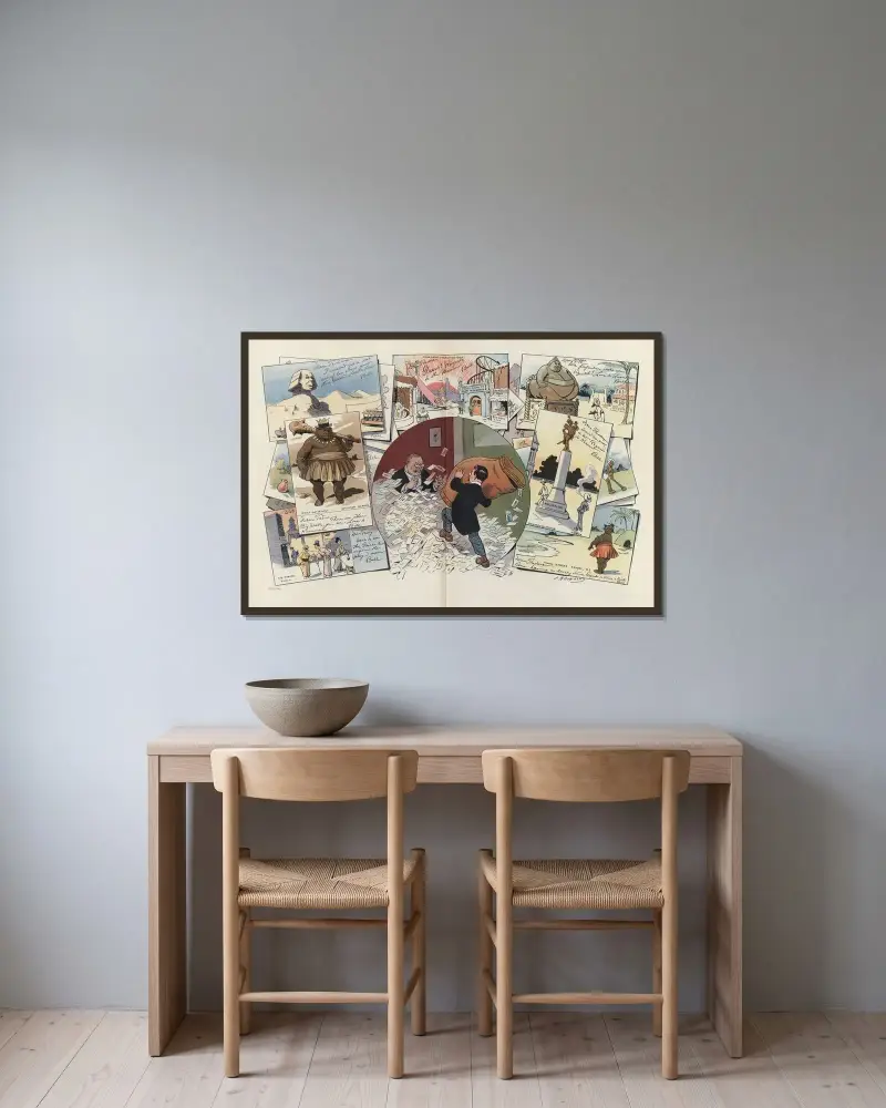 Der große amerikanische Reisende von Louis Glackens gerahmt an einer Wand