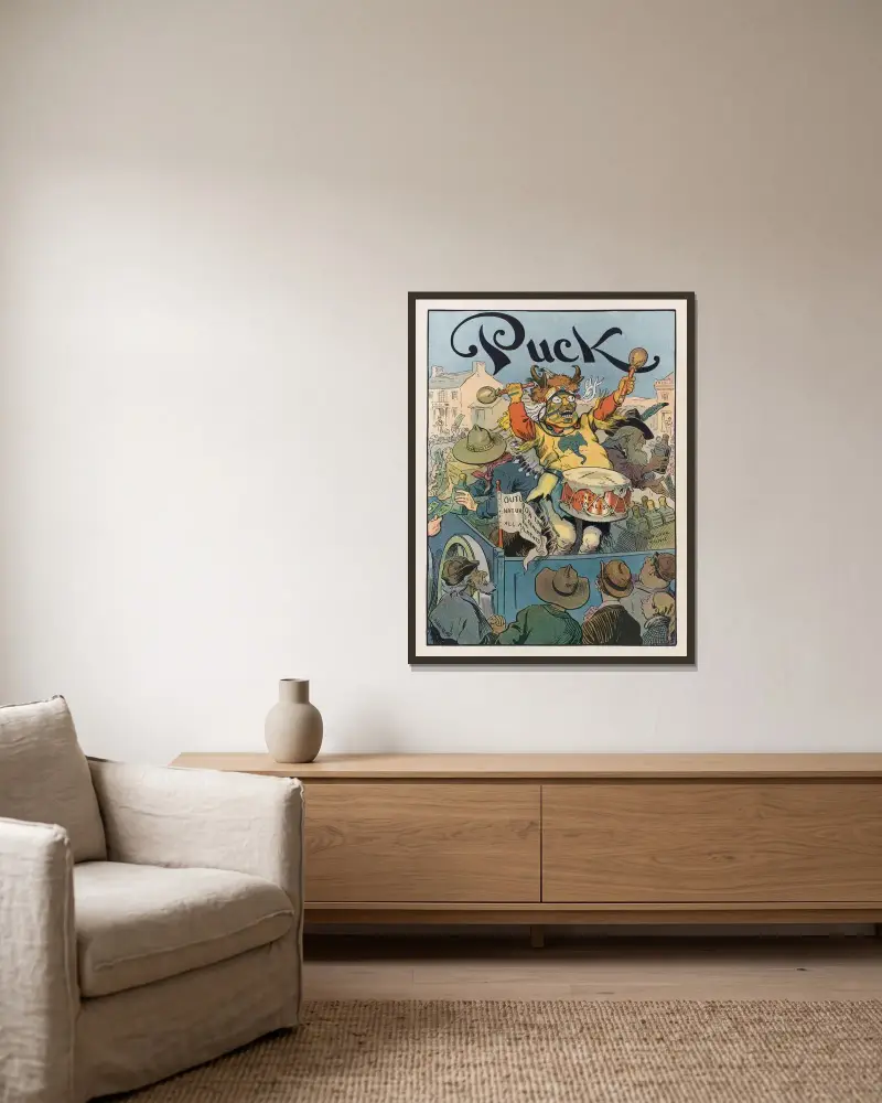 Die indianische Medizinshow von Louis Glackens gerahmt an einer Wand