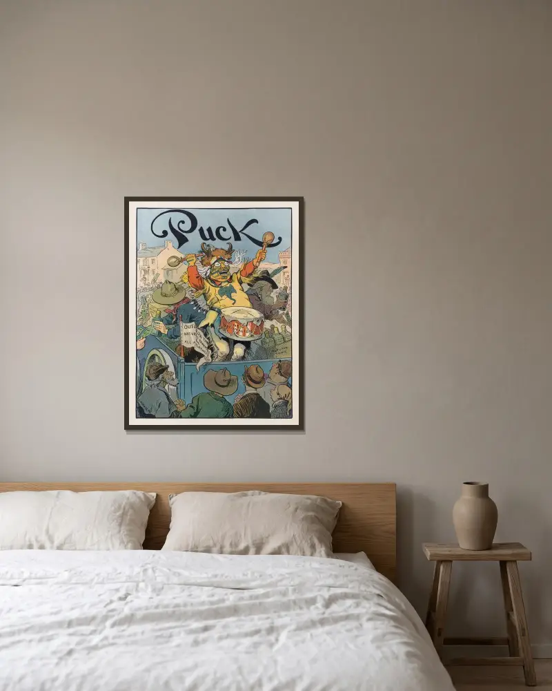 Die indianische Medizinshow von Louis Glackens gerahmt an einer Wand