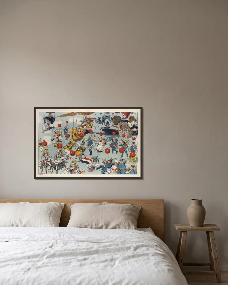 Die Invasion Englands von Louis Glackens gerahmt an einer Wand