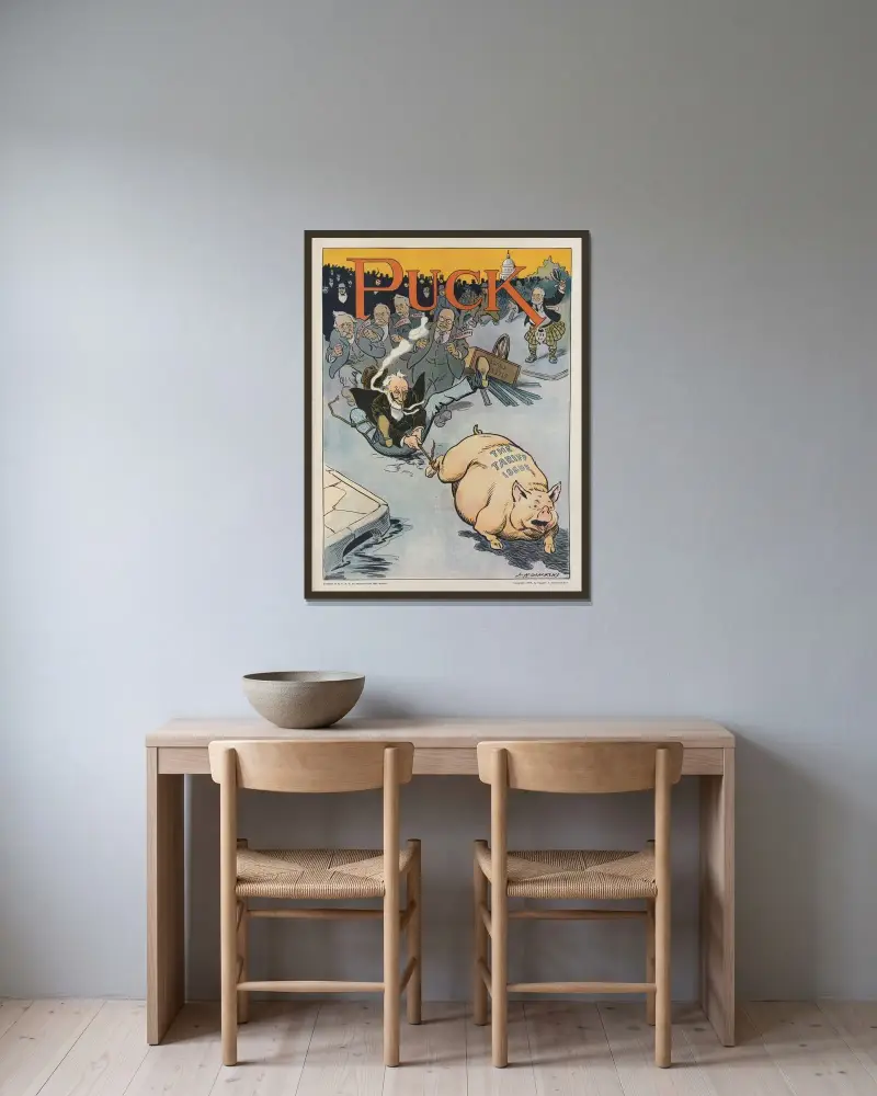 Die Ausreißerin von Louis Glackens gerahmt an einer Wand