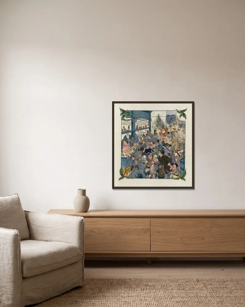 Die Spielzeugabteilung von Louis Glackens gerahmt an einer Wand